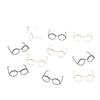 10Pcs Retro Mini Metal Round Doll Glasses Frame Lensless Miniature Eyewear Great For Plush Doll Decoration Accessories