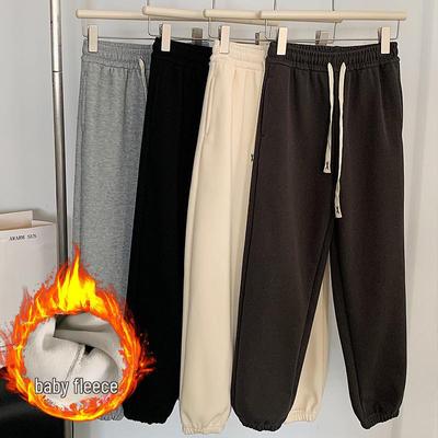 [Strictly Selected] 2022 Fall/Winter Women's Plus Velvet Korean Harem Cuffed Sweatpants - Casual Sports Style