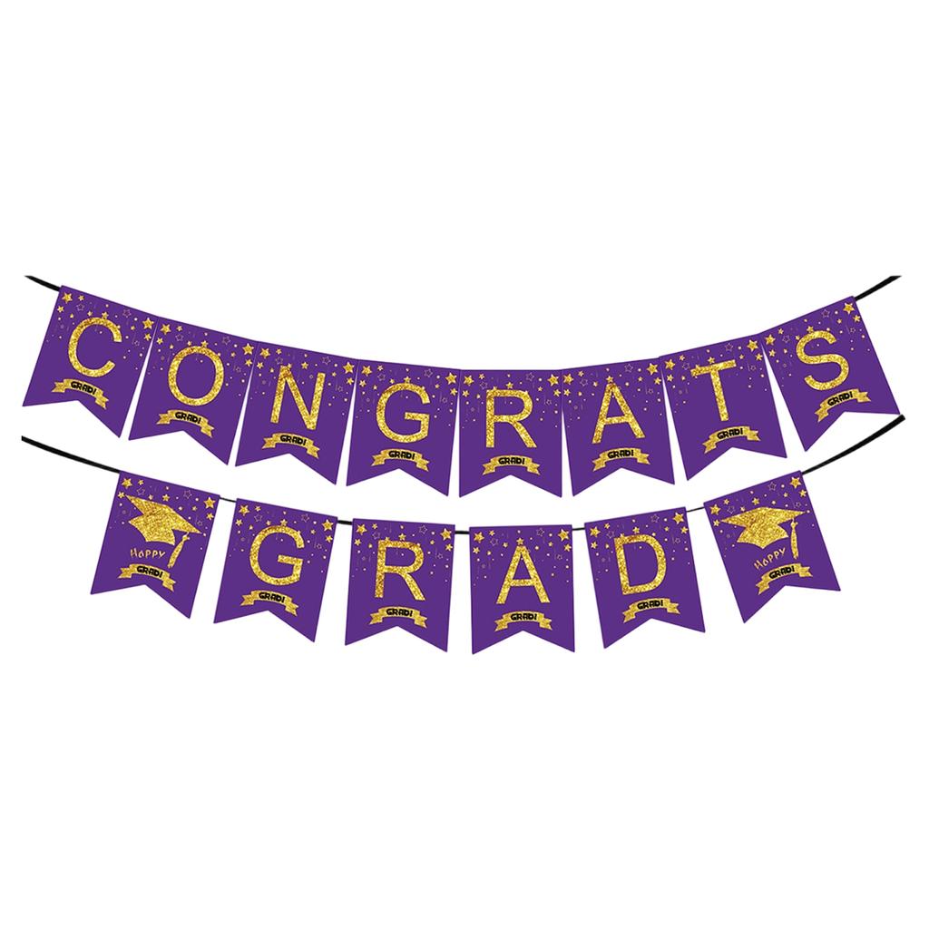 Graduation Party Banner Congrats Grad Hanging Decoration for Graduation Ceremony Celebration Indoor Outdoor Use Durable Material