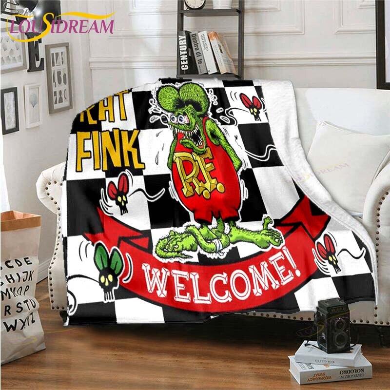 Rat Fink Blanket Throw Blanket Couch Quilt Cover Travel Bedding Throw Blanket Flannel Blanket Bedspread Blankets for Beds