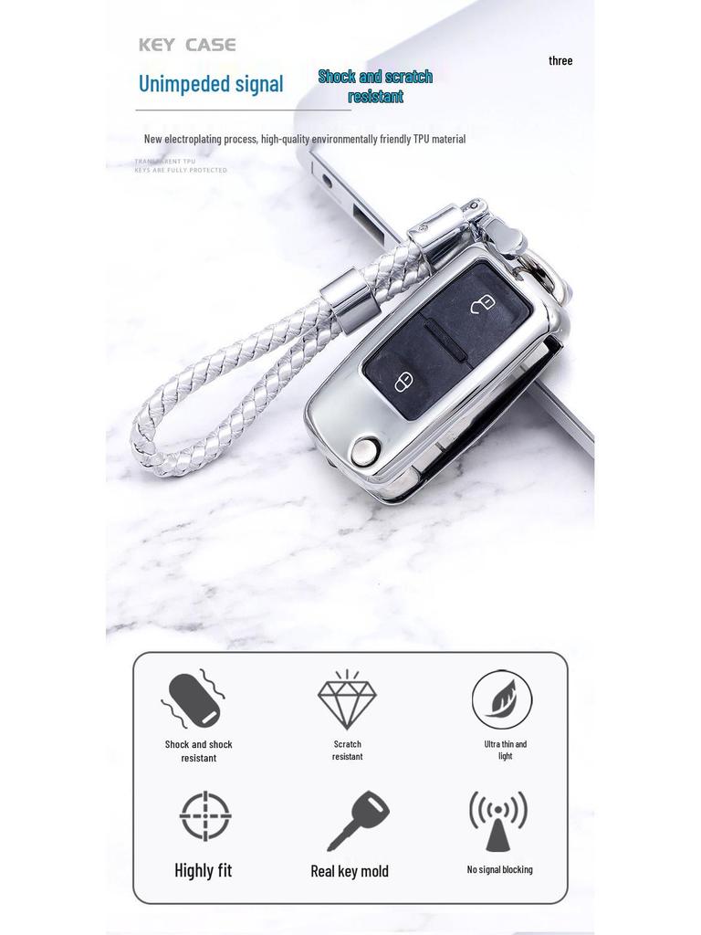 Etui na kluczyk Volkswagen dla modeli Lavida, Bora, Tiguan, Santana, Sagitar, Lamando, Jetta - Połówka skorupy z klamrą