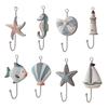 Wooden Wall Hook, Mediterranean Style Decorative Coat Hook, Sturdy Durable Wall Hanger for Home Decor Keys Umbrellas Scarves