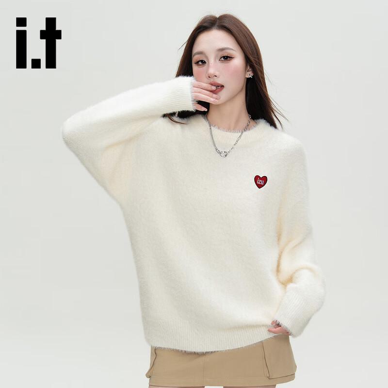 Izzue i.t Autumn/Winter Heart Pattern Round Neck Knit Sweater