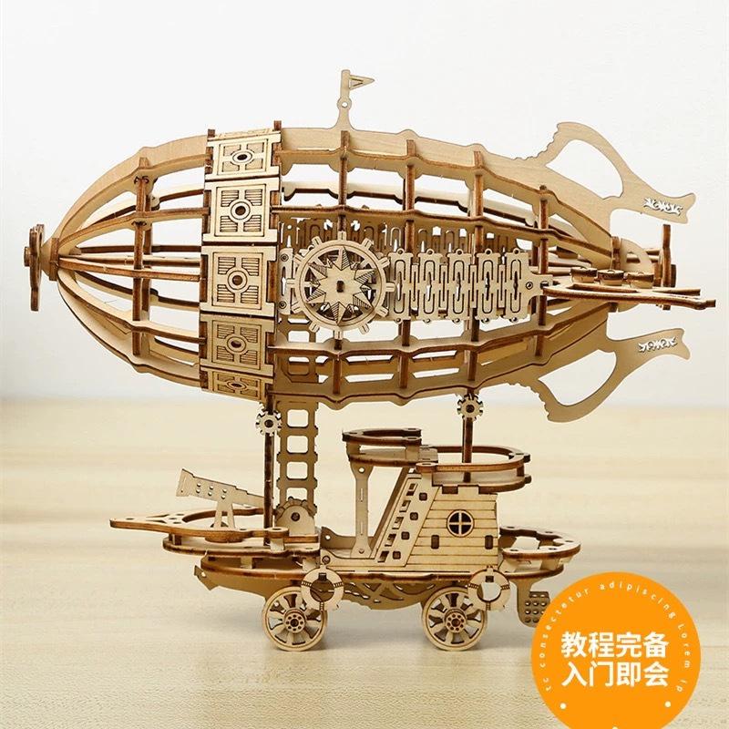3D three-dimensional wooden airship puzzle