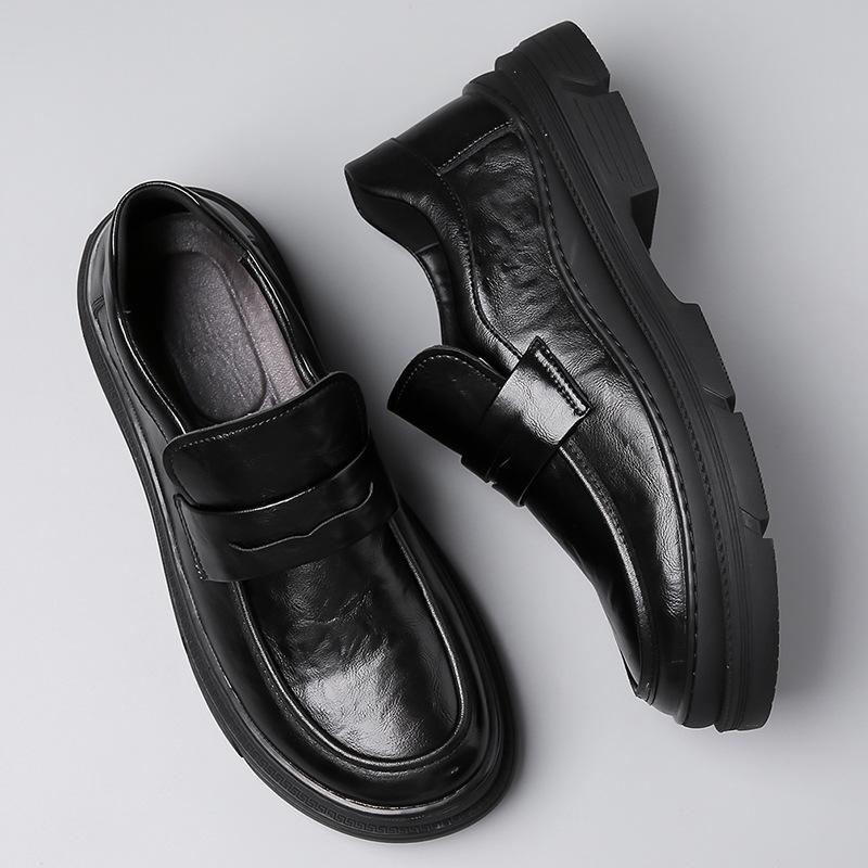 2025 ležérní kožené boty pánské platforma podzim formální oblečení business pánské jednonohé business trend Doudou boty pánské 9923