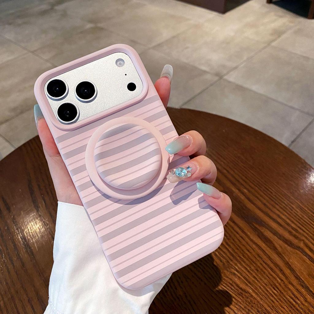 iPhone 17 Pro Max Striped Magnetic Silicone Drop-proof Case