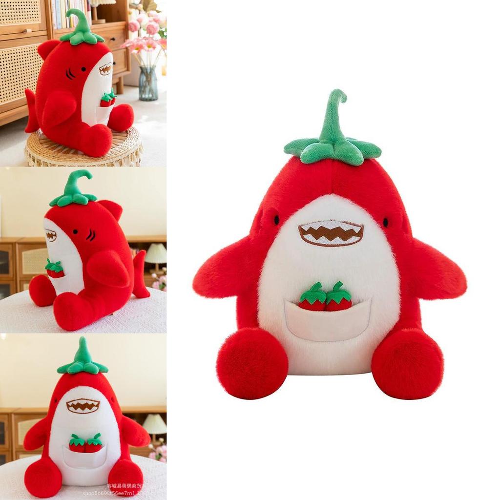 Creative Chili Shark Plush Toy Soft Stuffed Animal Pillow For Kids Adorable Home Decor