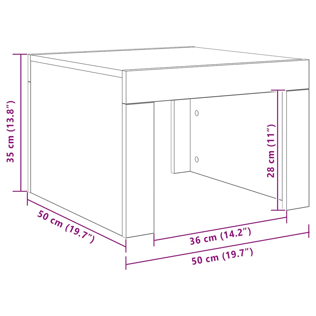 Coffee Table Concrete Grey 50x50x35 cm Wood Based Material
