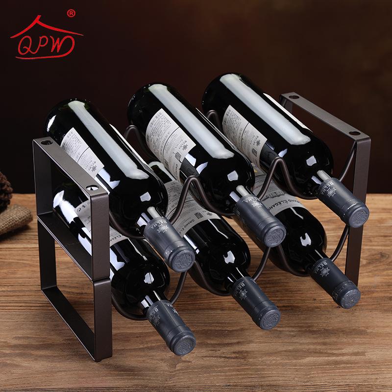 Stackable Iron Wine Rack - Modern Creative Display for Multiple Bottles
