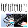 Right Angle Type C Splitter Charging Cable 25cm Double USB Port 66W Fast Charge Nylon Braided Cord For Phone Laptop Accessories