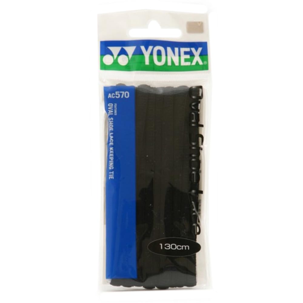 YONEX Oval Shoelaces AC570 007 Black 110cm
