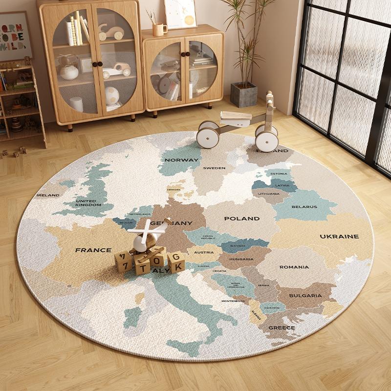 Children's Carpet Round Floor Mat Bedroom Bedside Foot Mats Cartoon Game Carpets Home Decoration Rug for Living Room