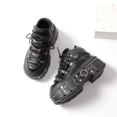 2024 Punk Zware Metalen Dad Shoes voor Dames - Dikke Zool Russische Stijl
