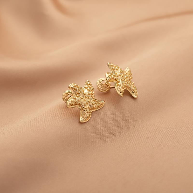 Metal Starfish Simple Earrings Women Fashion Candles Without Ear Piercings Ear Clips