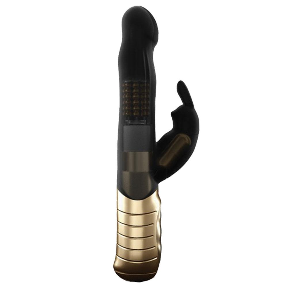 Elegant Dual-Stimulation Rabbit Massager - Black & Gold by Marc Dorcel