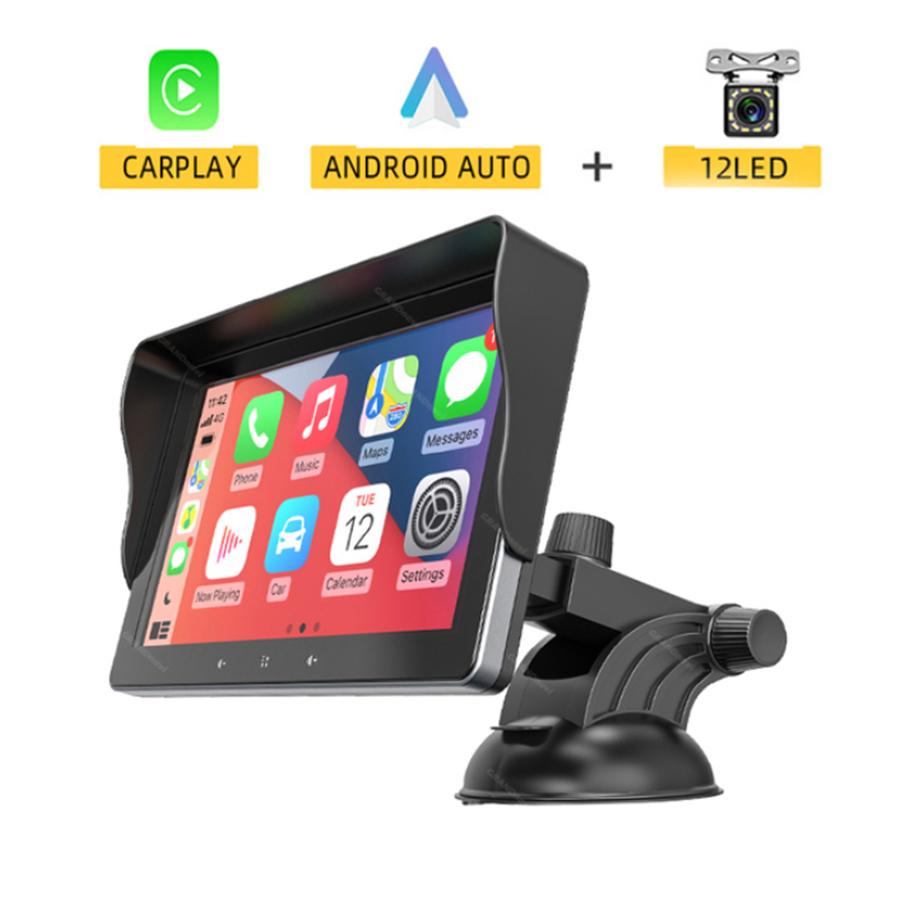 Universal 7" Screen + Camera For Wireless Carplay Android Auto Car Stereo Player