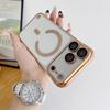 Plating Clear Half Pack Case For Magsafe For iPhone 17 14 13 15 16 Pro Max Plus Air Glass Lens Ultra Thin Frameless Cover