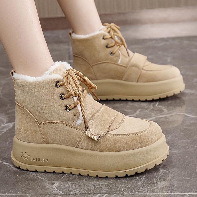KT Thick-soled Snow Boots Winter New Velvet Warm Non-slip Short Boots Comfortable Thickened Cotton Shoes