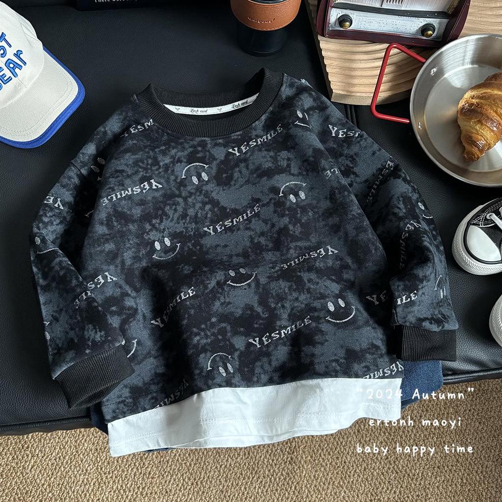 Trendy Autumn Long Sleeve Sweatshirt for Boys & Girls - Retro Street Style