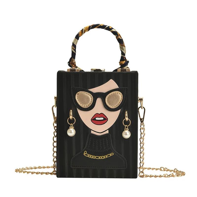 

Evening Bags for Women 2025 New Fashionable Leather Shoulder Bag Woman Hard High Quality Hip Hop Party Luxury Designer Handbags чёрный