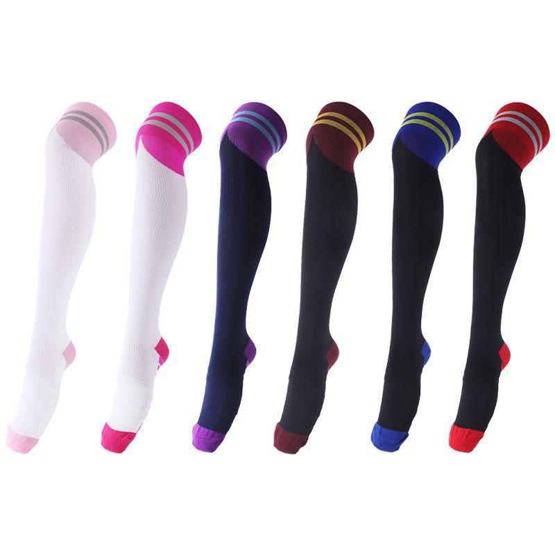 Gestreifte Yoga Lange Socken Damen Über Knie Oberschenkelhohe Socken Über Knie Strümpfe Für Damen Mädchen Warme Kniestrümpfe 1 Paar