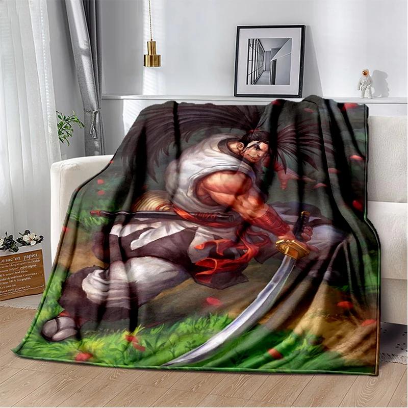2026 New Style Retro Game Samurai Spirits Shodown Haohmaru Cartoon Blanket,Soft Throw Blanket for Home Bedroom Bed Sofa Kid Gift