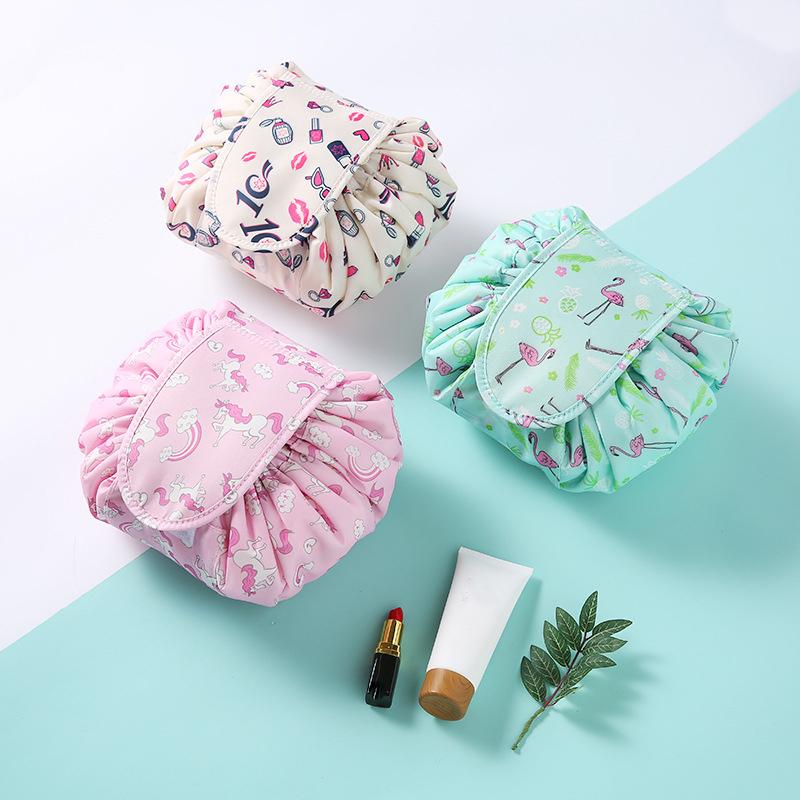 flamingo drawstring makeup bag