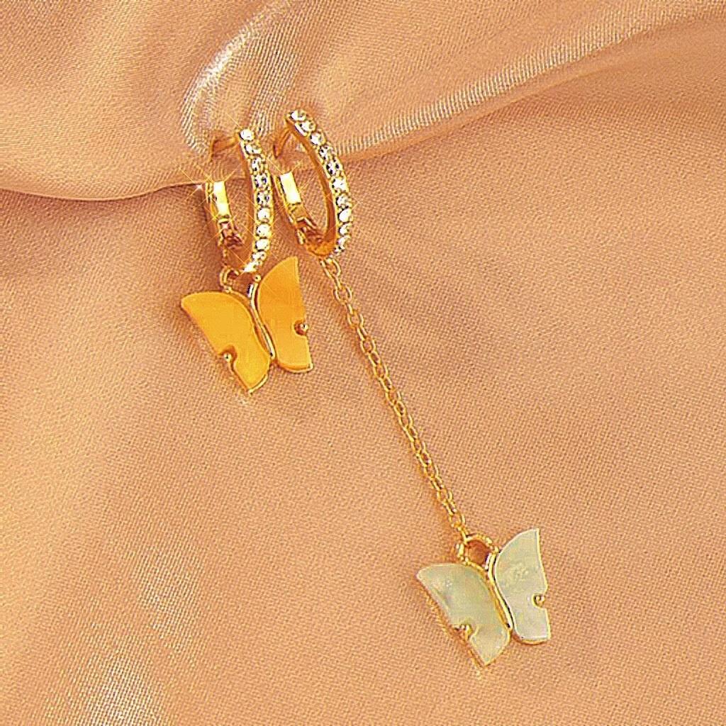 Trendy Butterfly Design Earrings Chic And Unique Street Style Fashion Accessories