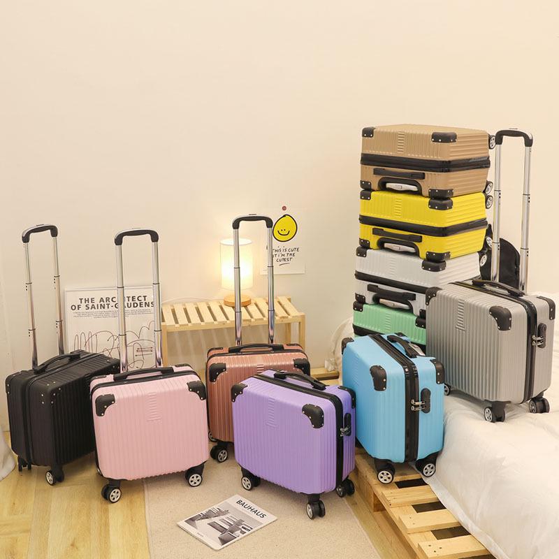 18-Inch Silent Spinner Carry-On Suitcase with Telescopic Handle and Password Lock