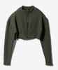 Paensyo Crop Knit Zip Up - Khaki