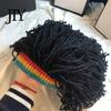 Unisex Dreads Kapuzenmütze Hip Hop Stil, Einteilige Perückenmütze Gestrickt für Jungen und Mädchen Street Dreadlocks Kappe, Musikfestival Hut für Partys Festivals Halloween
