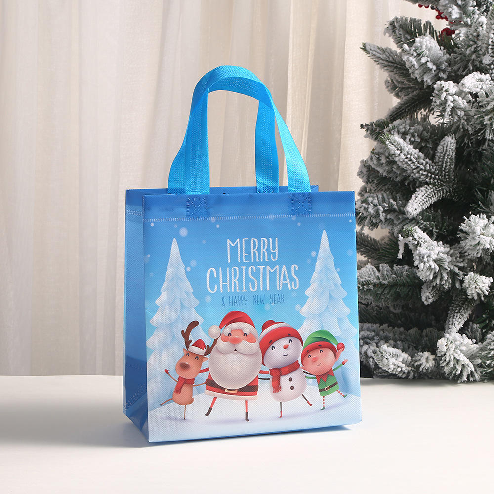 Christmas Non Woven Gift Bag New Year Party Decoration Candy Cookie Bag Santa Claus Snowman Xmas Favor Packing Bags