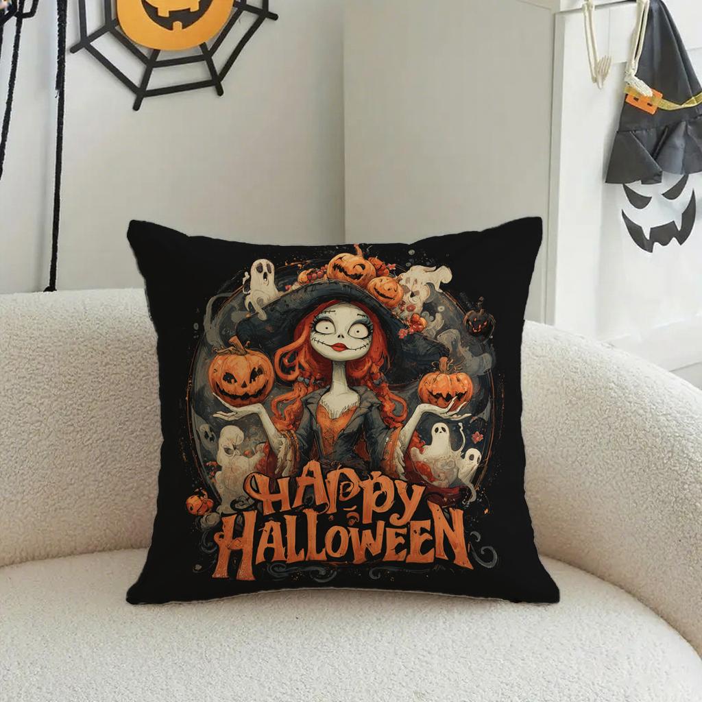 Happy Halloween Black Cat Pillowcasesuitable For Sofa Car Bedroom Decorative Cushion Cover Pillow Cover