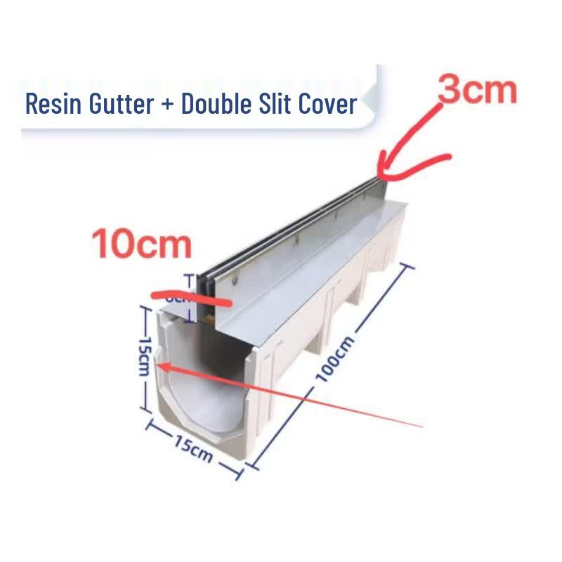 Jinggonghang PP Resin Drainage Channel with 304 Stainless Steel Grate
