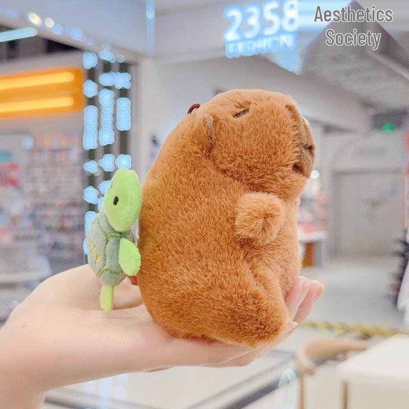 Hot Selling Turtle & Strawberry Hat Capybara Plush Doll Keychain Backpack Decoration