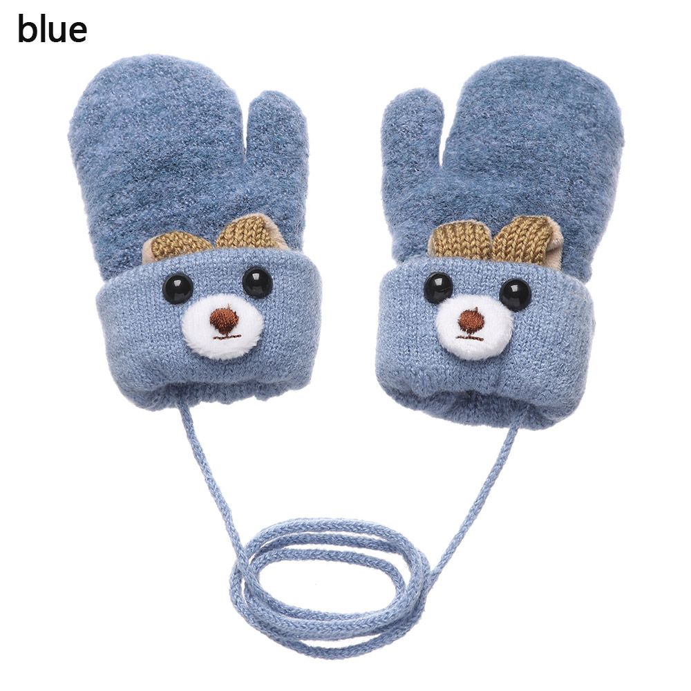 New Hot Baby Newborn Boys Girls Kids Gloves Thick Warm Knitted Mittens Cute Cartoon