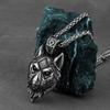 Handmade Viking Wolf Head Retro Pendant Necklace Men's Stainless Steel Punk Rock Necklace Jewelry Wholesale
