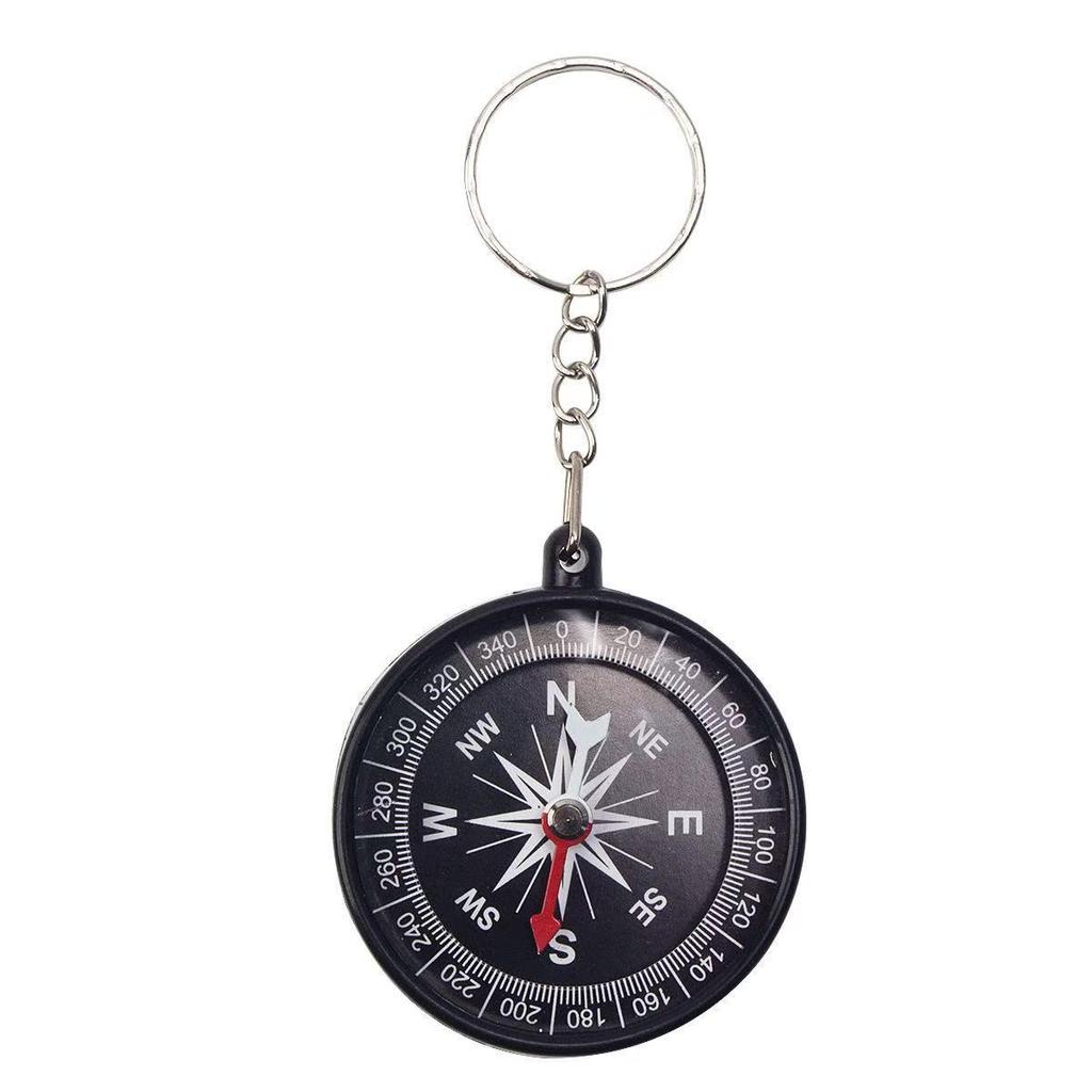Colorful Plastic Compass Keychain for Kids' Science Experiments and Outdoor Learning