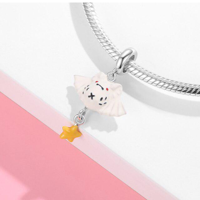 Argent Sterling 925 Série Zoo Mignon Émail Girafe Lion Breloques DIY Adaptées Pendentif Bracelet Pour Femmes Fabrication de Bijoux