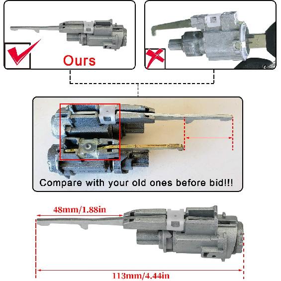 Ignition Switch Lock Cylinder W/ 2 Keys Compatible With Honda Accord Civic Crosstour CR-V CR-Z Element Fit Ight Odyssey S2000 Acura MDX RDX TL TSX