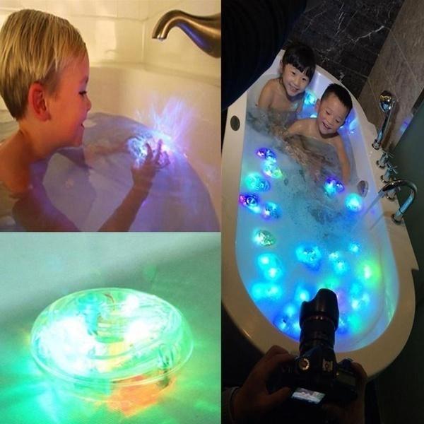 Baby Children's Bathroom LED Lights Bath Toy Lamp Bathing Tub Lights Funny Waterproof In Tub (Color: