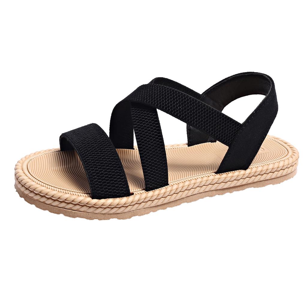 Fashion Women Sandals Summer New Flats Fashion Plus Size 43 Beach Sandels Outdoor Lightweight Breathable Summer Platform Roman Sandals