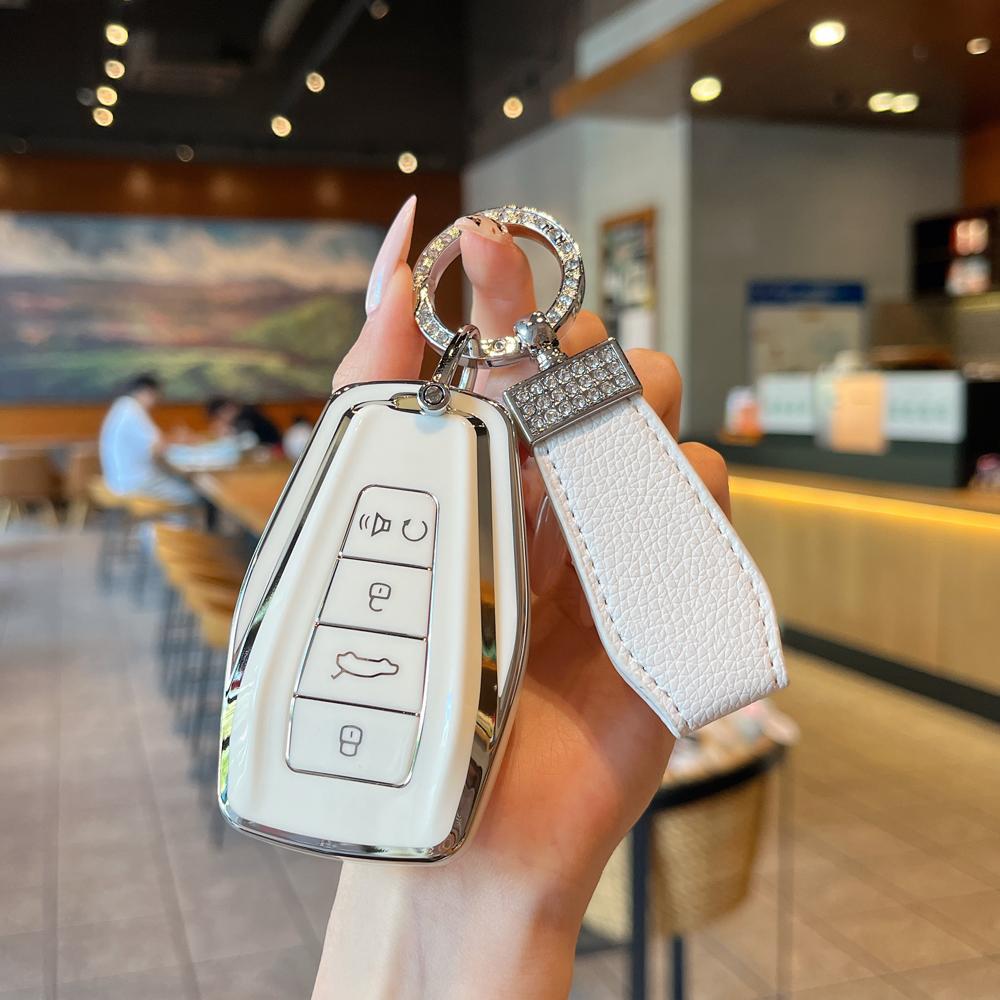Car Key Case Fob Cover For Geely Coolray Keychain Remote Protection Cover Bag Shell With Housing Keychain Car Accessories