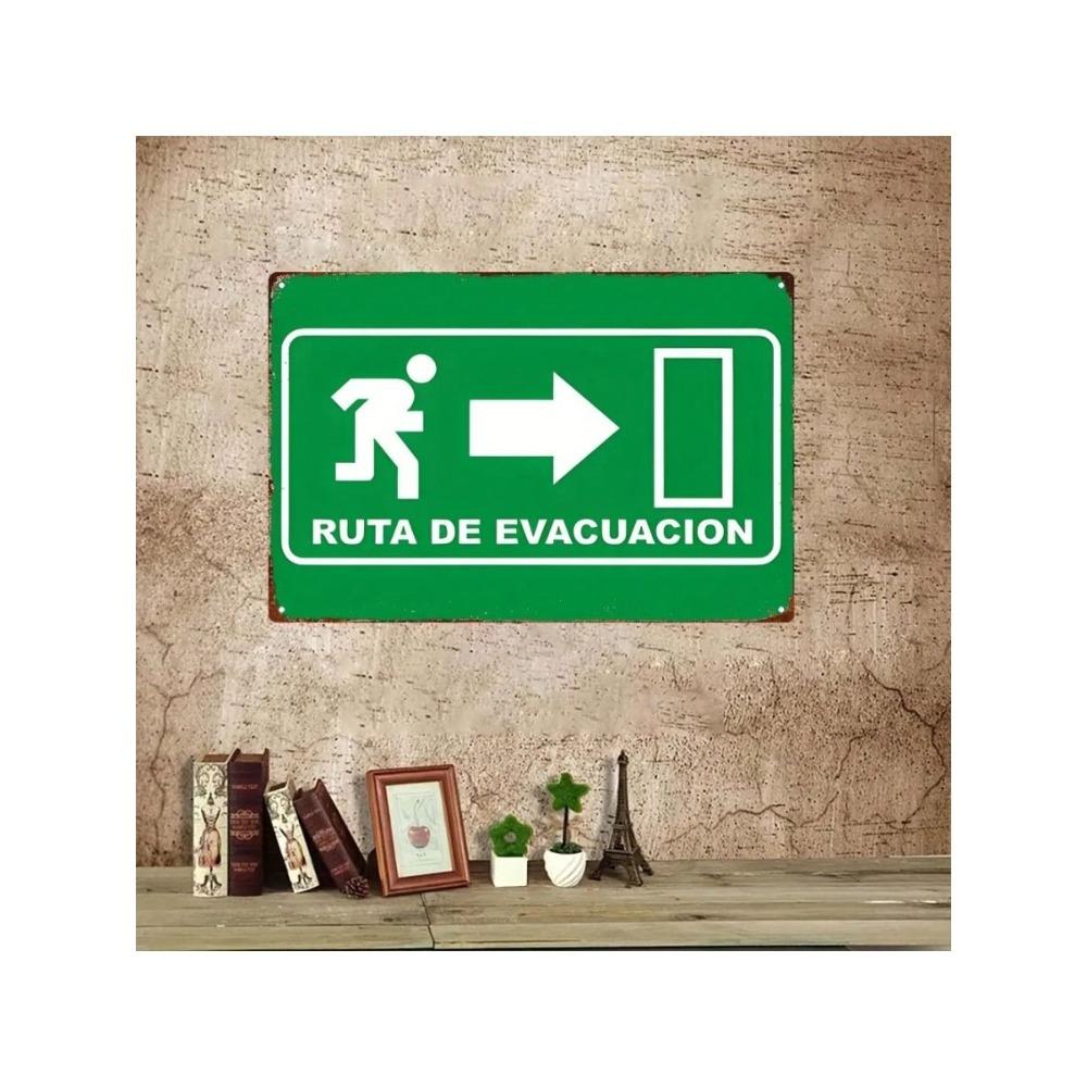 Emergency Exit Sign Metal Wall Art Office Decor