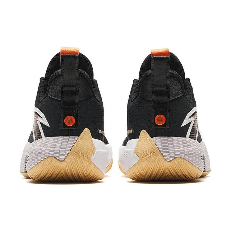 Anta Quick Battle 5 Cushioning, Wear Resistant Mid top Basketball Shoes Men's Black Sneakers 112341113-4