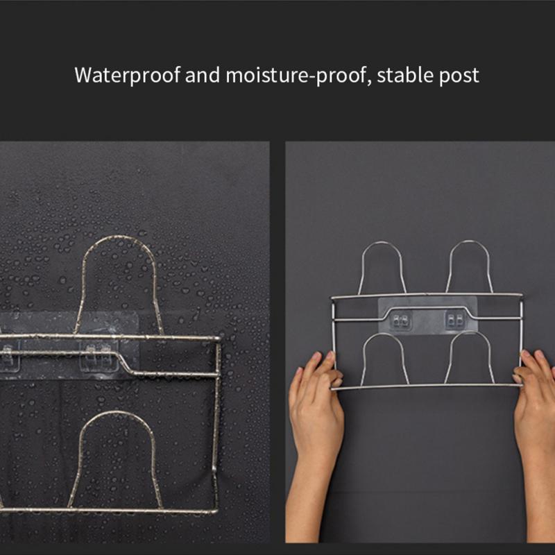 Shoes Rack Wall Mounted Stainless Steel Bathroom Organizer Shoes Organizer No Drilling Self Adhesive Hanging Shoes Rack