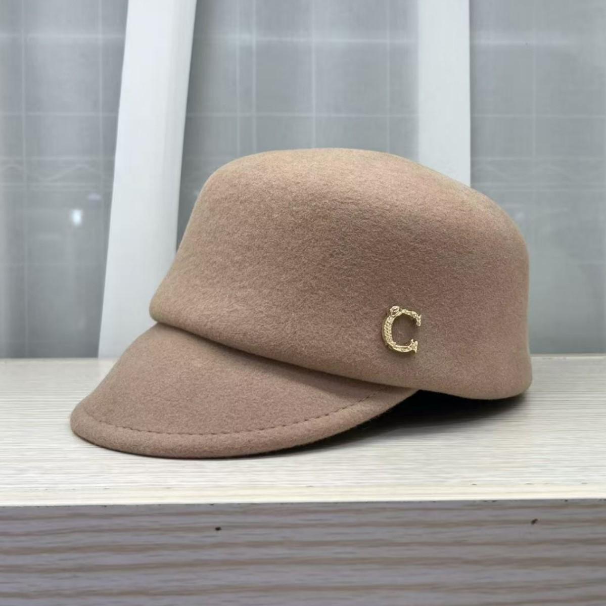 

Wool peaked hat, women s equestrian hat, woolen British versatile knight hat, autumn and winter face top hat M（55-58cm） верблюд