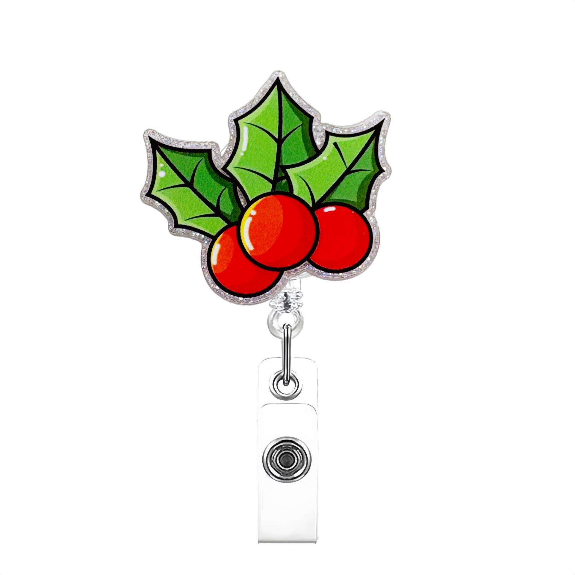 

Christmas Bell Tree Badge Reel Holder Rotating ID Clip Retractable Telescopic Badge Reel Gifts Doctor Nurse Xmas Office Workers