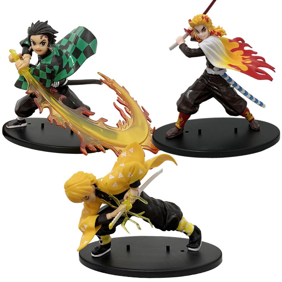 Demon Slayer Anime Battle Mode Figure Stove Door Charcoal Master Apricot Shoulang My Wife Shanyi Handheld PVC Model Toy Ornament