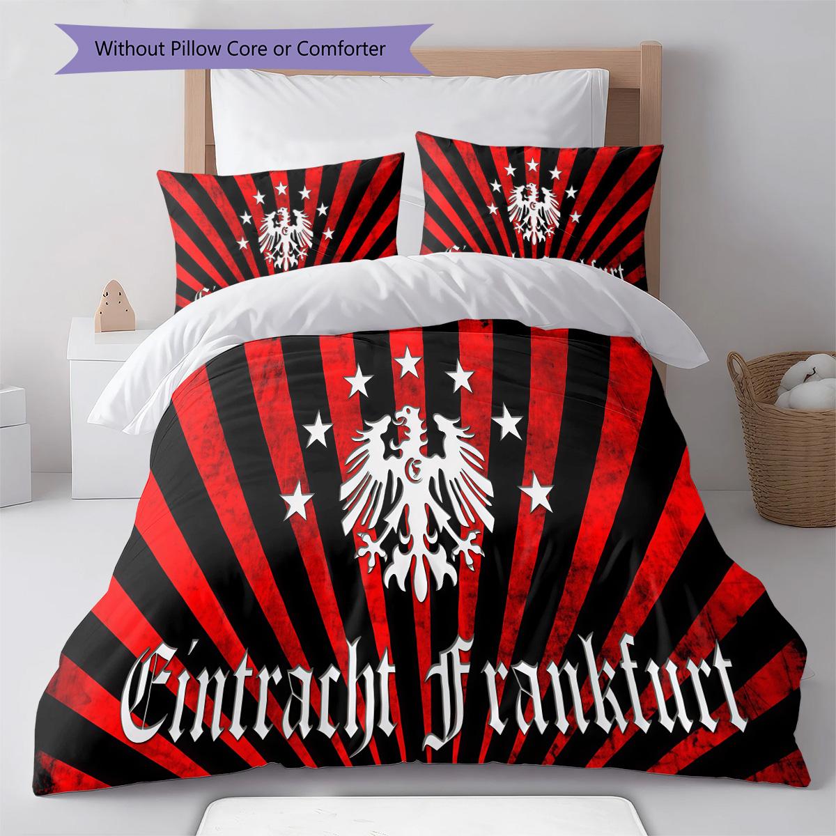 

Eintracht Frankfurt RugPattern Bedding Quilt Set Quilt Cover Pillowcase Home Decoration Birthday Gift (1 * duvet cover + 2 * pillowcase, without core) 135x200cm